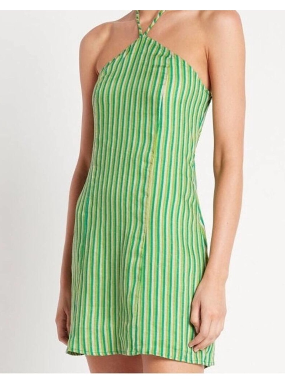 NWT Faithfull the Brand Muthia Striped Mini Linen Dress - Picture 5 of 6